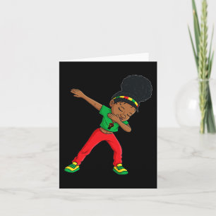 Juneteenth Dabbing Black Princess Cute Brown Skin  Card