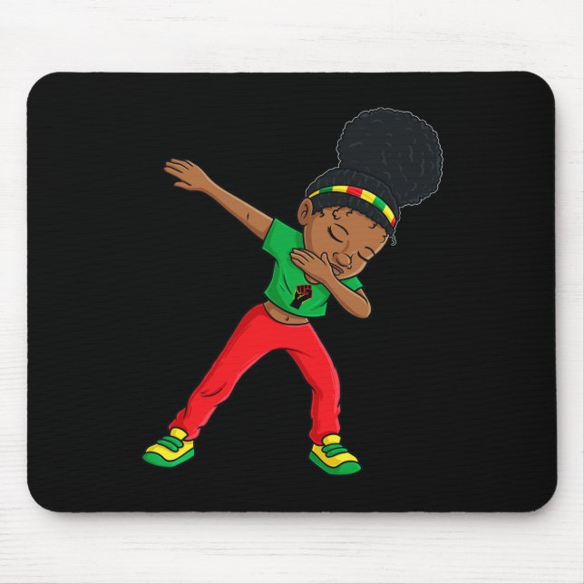 Juneteenth Dabbing Black Princess Cute Brown Skin  Mouse Pad (Front)