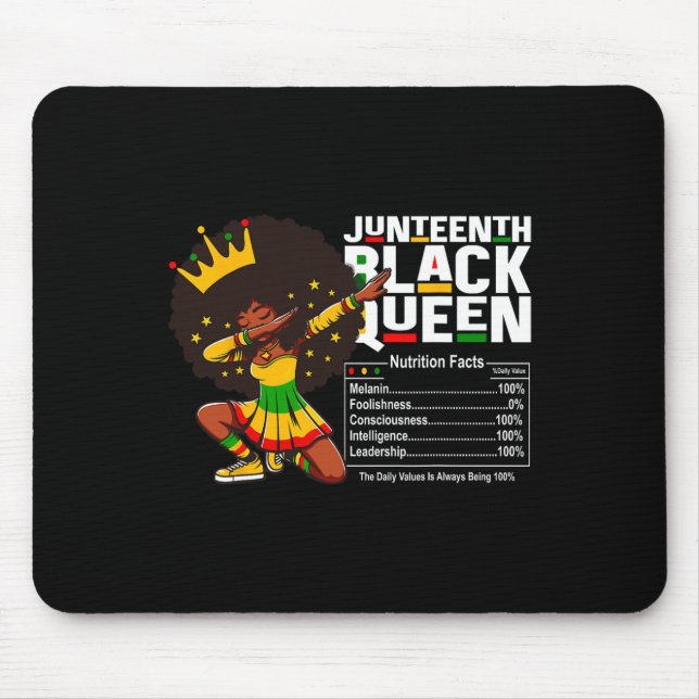 Juneteenth Dabbing Black Queen Nutritional Facts W Mouse Pad (Front)