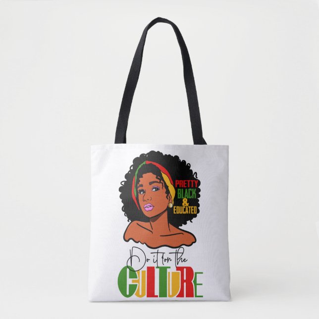 Juneteenth Day Afro Woman Tote Bag (Front)