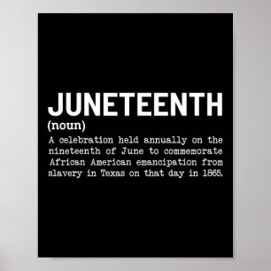 Juneteenth Definition Black African American Men W Poster