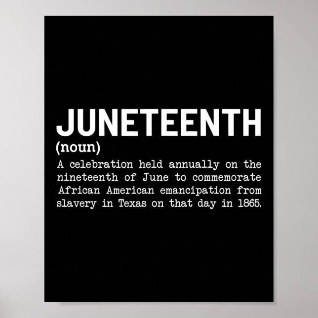 Juneteenth Definition Black African American Men W Poster (Front)