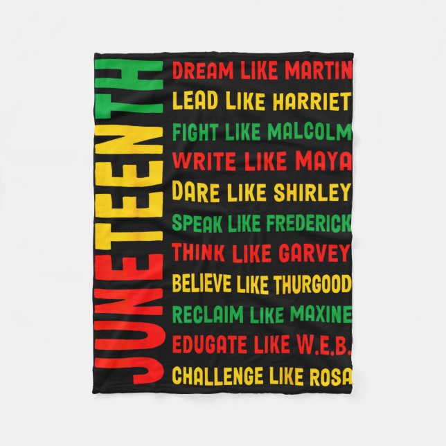 Juneteenth dream like martin black history african fleece blanket (Front)