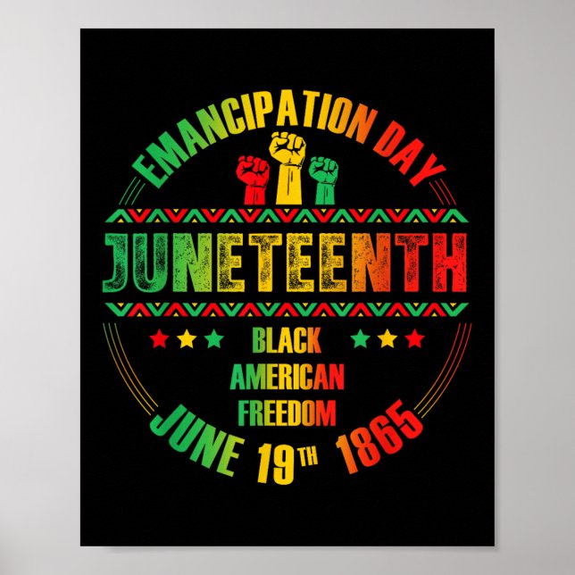 Juneteenth Emancipation Day Black June 19th 1865 M Poster (Front)