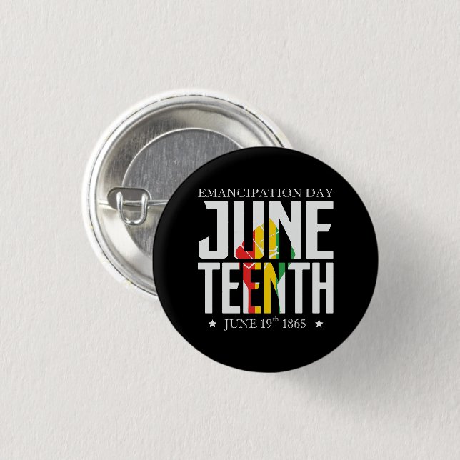 Juneteenth | Emancipation Day | Red Black Green 3 Cm Round Badge (Front & Back)