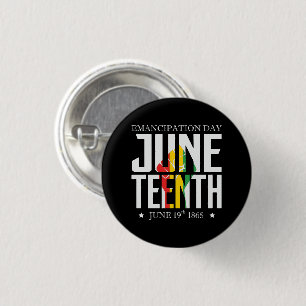 Juneteenth   Emancipation Day   Red Black Green 3 Cm Round Badge