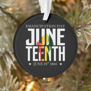 Juneteenth   Emancipation Day   Red Black Green Ornament