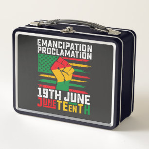 Juneteenth Emancipation Proclamation Black Freedom Metal Lunch Box