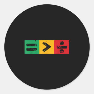 Juneteenth Equality Is Greater Than Division Afro  Classic Round Sticker