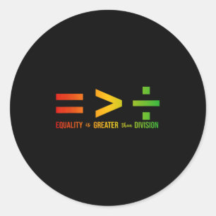 Juneteenth Equality Is Greater Than Division Afro Classic Round Sticker