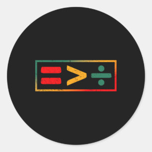 Juneteenth Equality Is Greater Than Division Afro  Classic Round Sticker