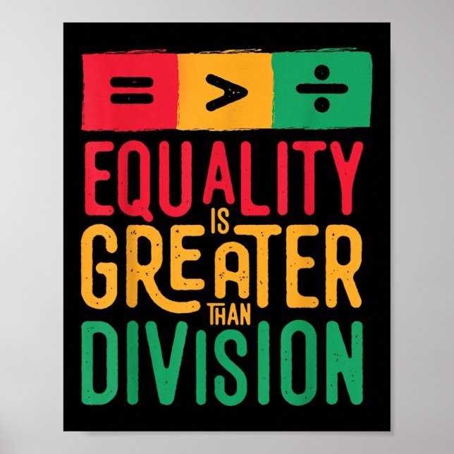 Juneteenth Equality Is Greater Than Division Black Poster (Front)