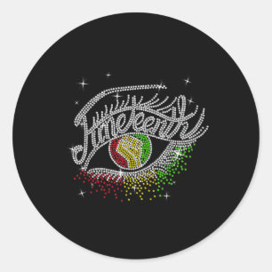 Juneteenth Eyes Rhinestone Black Women Queen Afro Classic Round Sticker