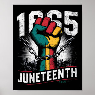 Juneteenth Fist Black Freedom 1865 African America Poster
