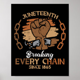 Juneteenth Fist Breaking Every Chain 1865 Men Wome Poster