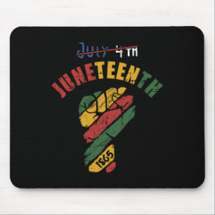 Juneteenth Fist With Flag For Black Independence S Mouse Pad
