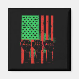 Juneteenth Fists Black African American Flag Pride Magnet