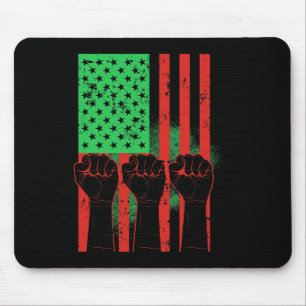 Juneteenth Fists Black African American Flag Pride Mouse Pad