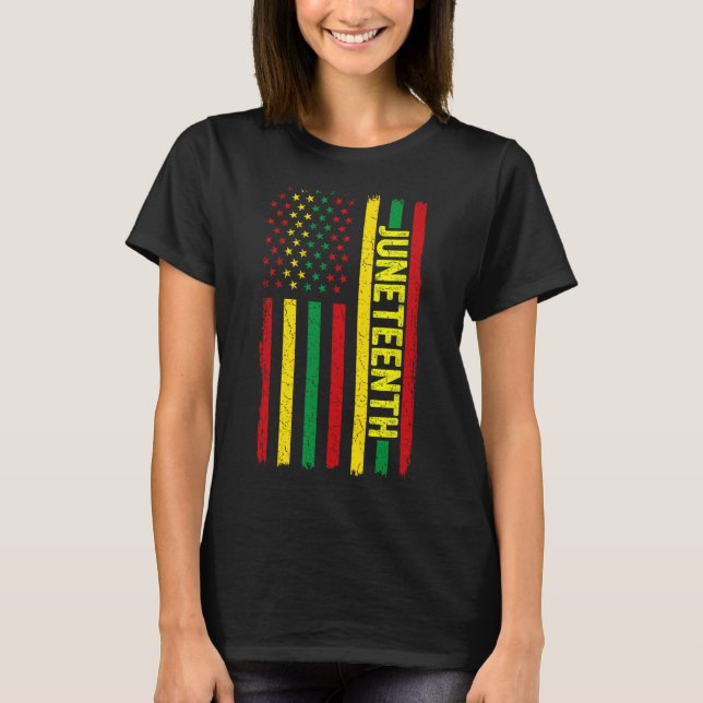 Juneteenth Flag African American Afro Black Pride  T-Shirt (Front)