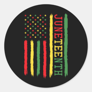 Juneteenth Flag Black Freedom 1865 1  Classic Round Sticker