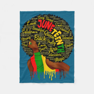 Juneteenth flag black history pride african fleece blanket