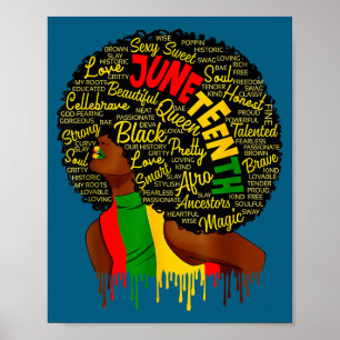 Juneteenth flag black history pride african poster