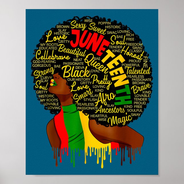 Juneteenth flag black history pride african poster (Front)