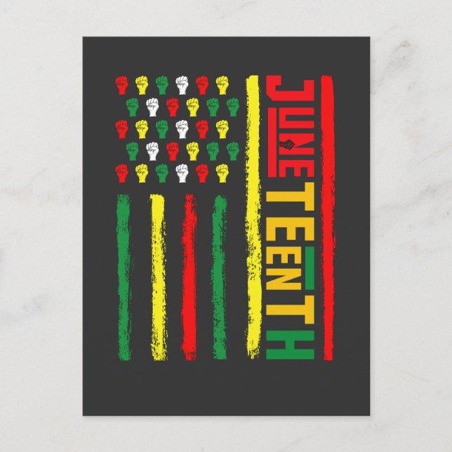 Juneteenth Flag Celebrating Black Freedom 1865 Invitation Postcard (Front)
