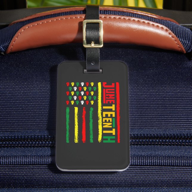Juneteenth Flag Celebrating Black Freedom 1865 Luggage Tag (Front Insitu 2)