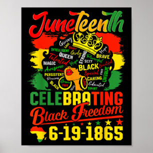 Juneteenth Flag Celebrating Black Freedom Juneteen Poster