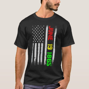 Juneteenth Flag June 19 1865 Black History Junetee T-Shirt