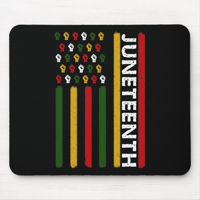 Juneteenth Flag With Fists  Mouse Pad (Front)