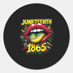 Juneteenth Freedom 1865 Celebrating Lips African  Classic Round Sticker