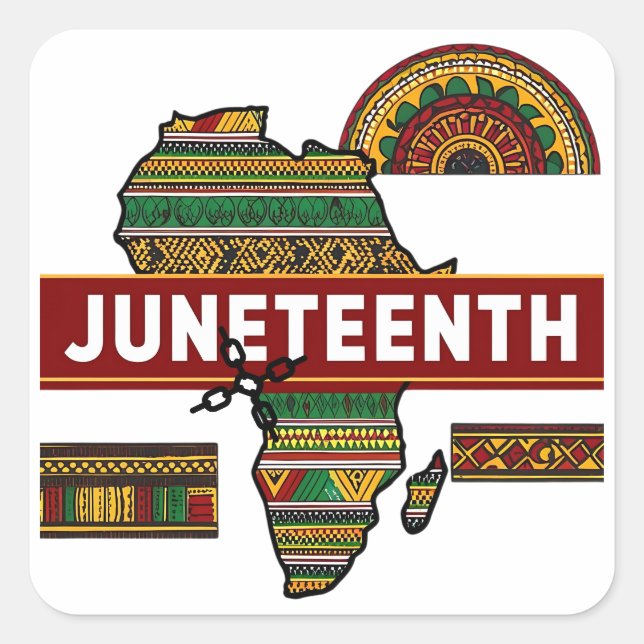 Juneteenth Freedom - Celebrating African American  Square Sticker (Front)