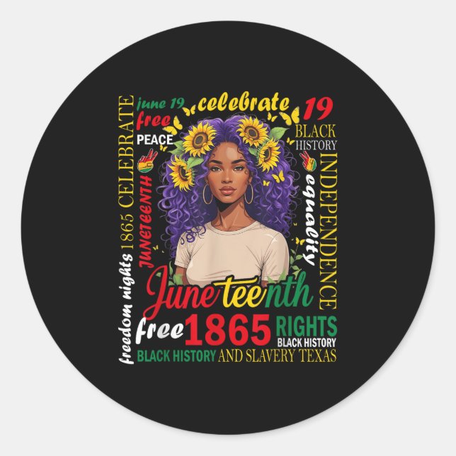 Juneteenth Freedom Celebration June 19th 1865 Hist Classic Round Sticker (Front)