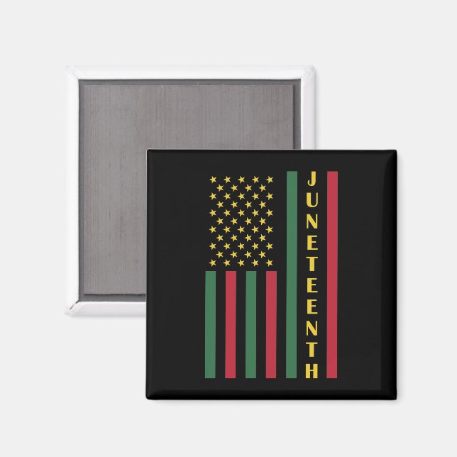 Juneteenth Freedom Celebration USA American Flag Magnet (Front/Back)