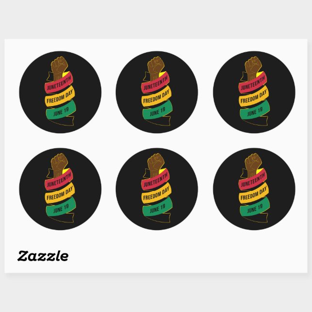 Juneteenth Freedom Day Black History Classic Round Sticker (Sheet)