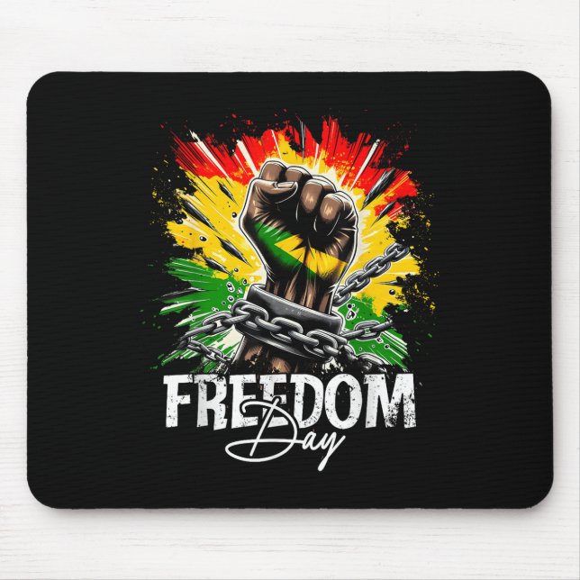 Juneteenth Freedom Day Black Power Fist Breaking C Mouse Pad (Front)