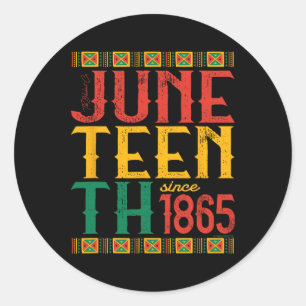 Juneteenth Freedom Independence 1865 Vintage Black Classic Round Sticker