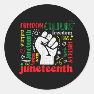 Juneteenth Freedom - June 19th 1865 African Afro H Classic Round Sticker
