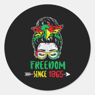 Juneteenth Freedom - June 19th 1865 Womens Messy B Classic Round Sticker