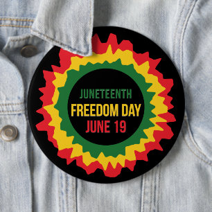 Juneteenth Freedom Liberation June 19th   6 Cm Round Badge