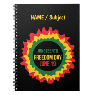 Juneteenth Freedom Liberation June 19th Name Notebook