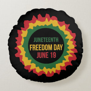 Juneteenth Freedom Liberation June 19th Round Cushion