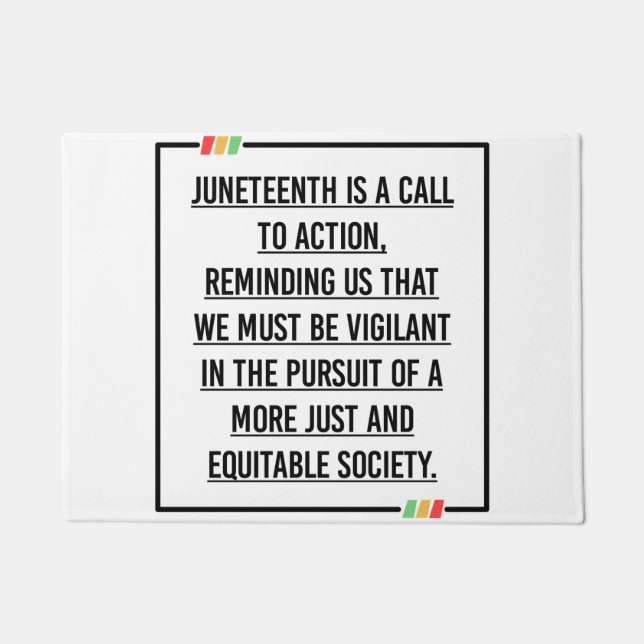 Juneteenth, Freedom of African American. Doormat (Front)