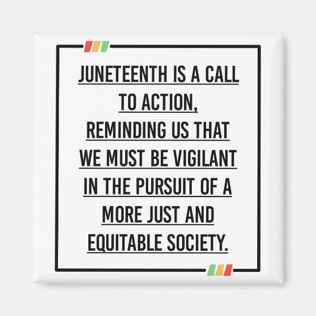 Juneteenth, Freedom of African American. Magnet (Front)