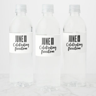 Juneteenth, Freedom of African American. Water Bottle Label