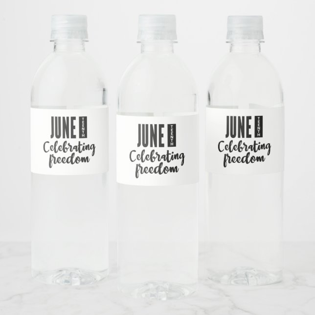 Juneteenth, Freedom of African American. Water Bottle Label (Bottles)