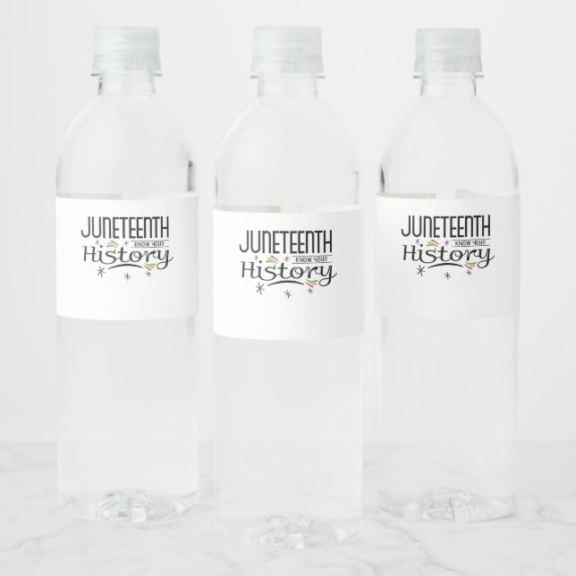 Juneteenth, Freedom of African American. Water Bottle Label (Bottles)