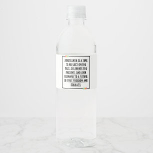 Juneteenth, Freedom of African American. Water Bottle Label